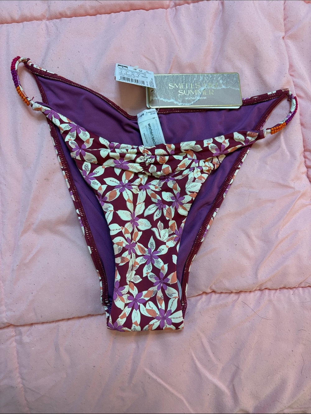 Women's Floral Purple Bikini Bottom -